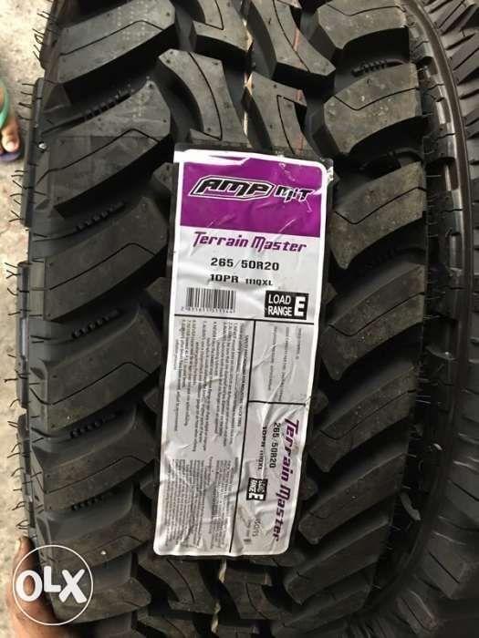 265 50 R20 Amp Mud Terrain bnew tire (Category: Mags and Tires) located in Quezon City. Submitted by mindanaotyrehaus (Listing ID 238676464, Image 3). Description: 265.50R20 AMP brandnew tires Terrain master MT MUd terrain sold for 11,500 pesos each only *price may change without prior notice *txt or call us to check availability * fix price * Cash transaction/ GCash/ Paymaya/BDO /BPI /Metrobank Online Transfer only First come first serve For eve