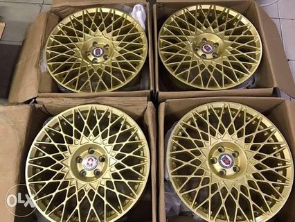 18" HRE FM715 Gold bnew mags 5Holes pcd 100 for subaru or altis fitment