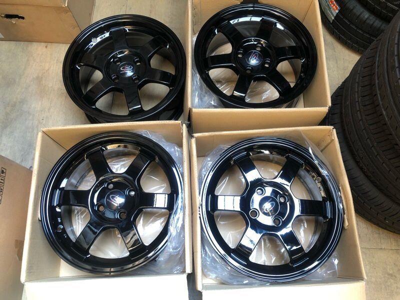15” Rota Grid 1 Yamaha black mags 4Holes pcd 100 Brandnew, Car Parts ...