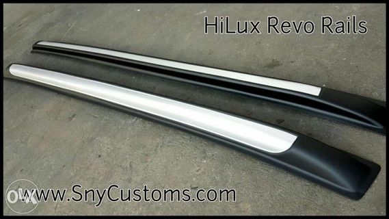 HiLux Revo No Drill Roof Rails v2 Silver Black combination Rack
