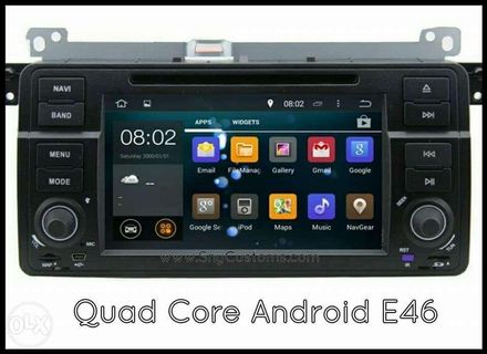 BMW Android Quad core Mirrorlink GPS Waze camera DVR joying sky E46 TV