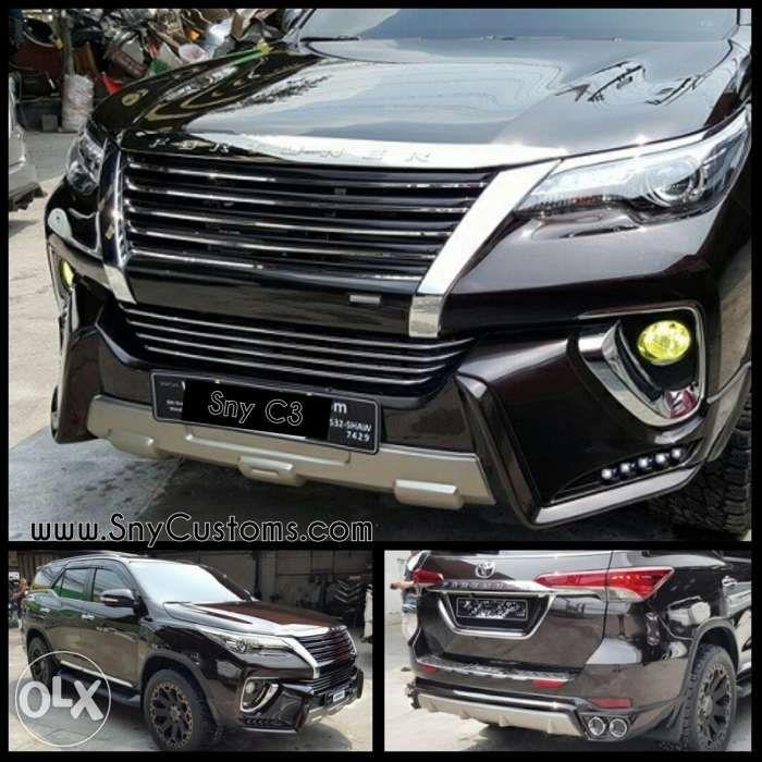 Fortuner Lx mode chin skirt body Kit DRL led original plastic deferred ...