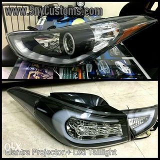 Elantra Led Taillights Euro look also Projector headlights Angel Eyes