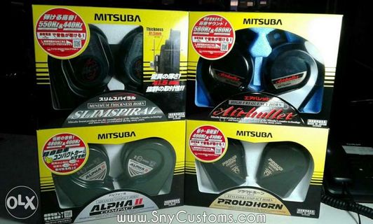 Mitsuba original AirBullet Proudhorn Slimspiral Alpha 2 loud horns