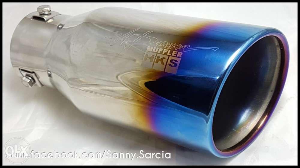 Muffler HKS burnt titanium tip stainless with bolts greddy TRD, Car