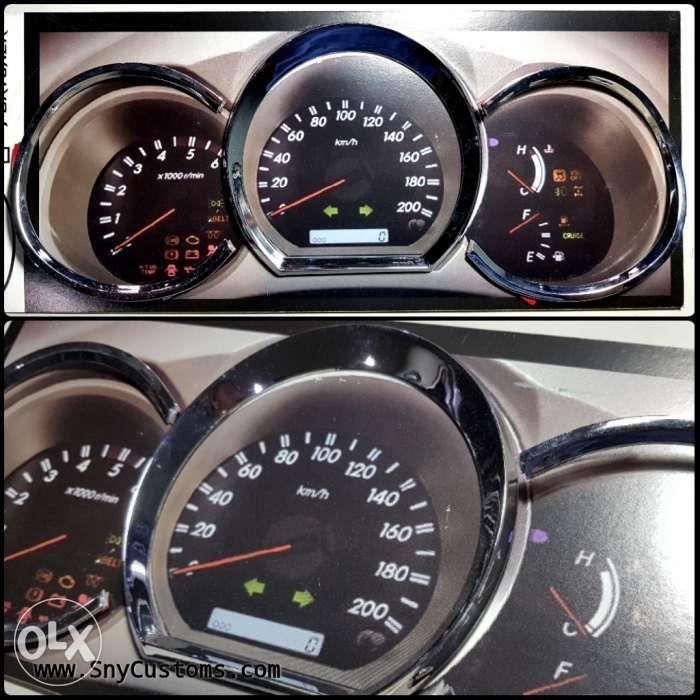 Fortuner HiLux Vigo Panel Gauge Chrome garnish Kit 3pcs Thailand aos