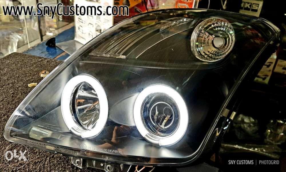 Suzuki swift projector smoke Headlamps with CCFL halo Angel Eyes DRL