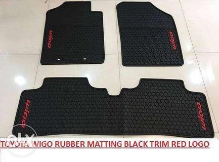 Toyota Wigo Rubber Matting Set 2016 to 2018 Black Trim