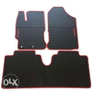Toyota Vios Rubber Matting Set 2016 2018 Black and Red