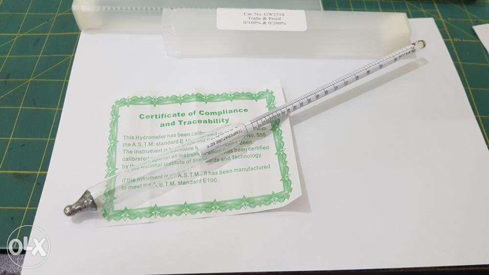 ALCOHOL Hydrometer, Proof and Tralle Scale, Thermco GW2510, Computers
