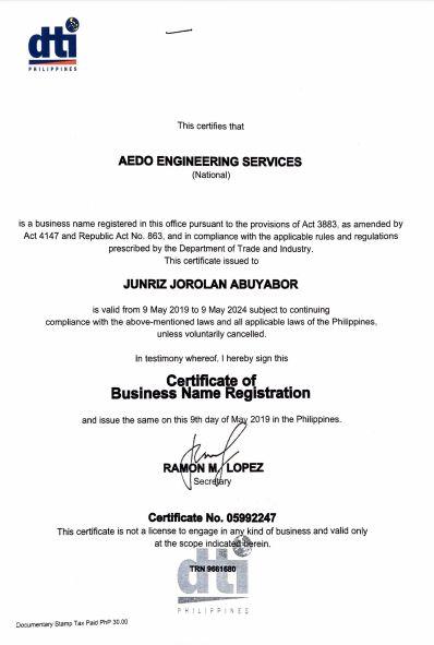 Design and Build (Category: Construction & Building Materials) located in Makati City. Submitted by rizir (Listing ID 238754326, Image 2). Description: AEDO ENGINEERING offers the following. Structural design Construction Value engineering Estimates Call now for Free Quotation. 09066187675.