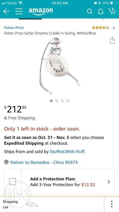 fisher price cradle and swing safari dreams