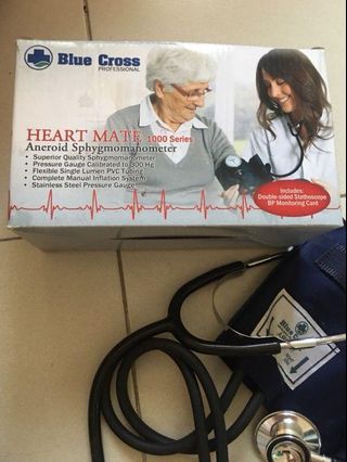 Blood pressure monitoring and stethoscope