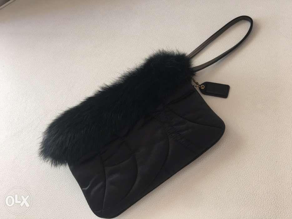 coach purse with fur