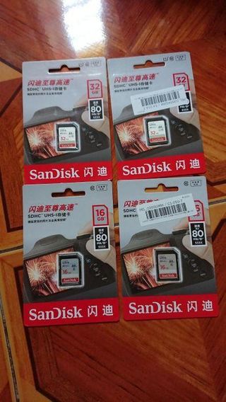 Sandisk SdHC UHS Class 10 16gb 32gb 80mb For DSLR camera Brand new
