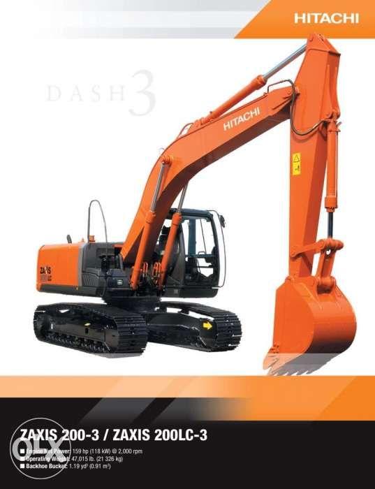Backhoe Excavator HITACHI ZX 200 Brand new