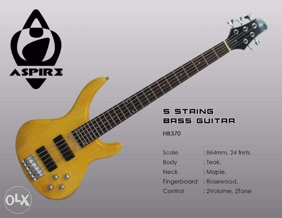 Aspire 5 String Bass Guitar Natural On Carousell