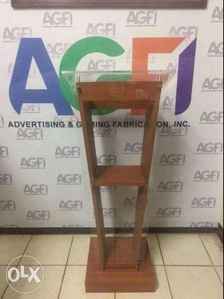 Combination of wood and acrylic lectern