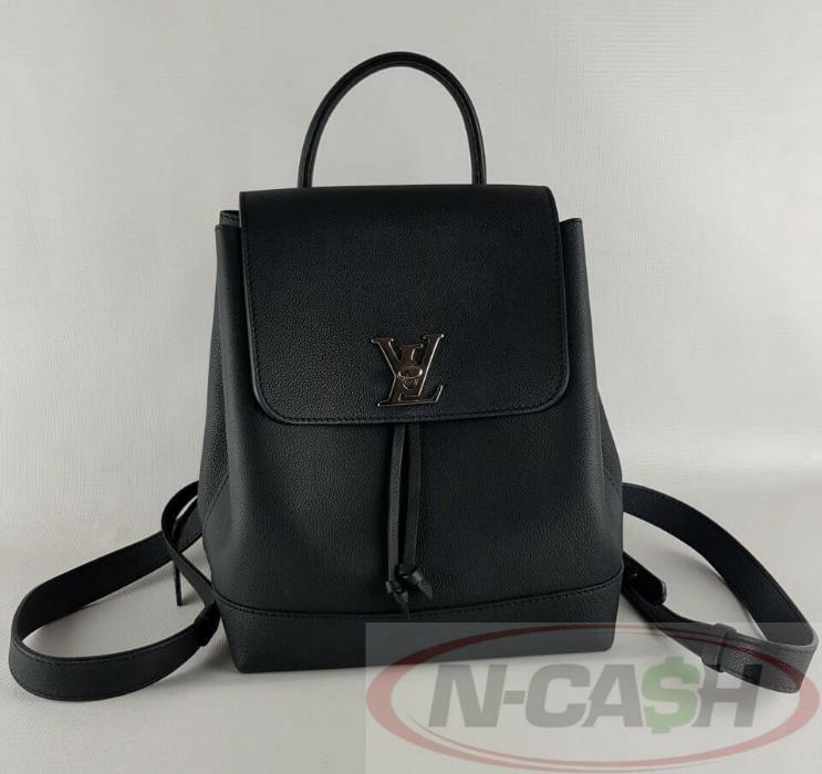 Bags Manila Louis Vuitton Lockme Black Calf Leather Backpack