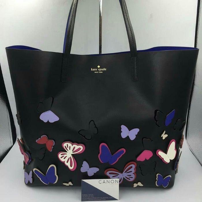 Kate Spade Show Your True Colors Len Butterfly Black Multi Tote Bag, Men's  Fashion, Bags, Belt bags, Clutches and Pouches on Carousell