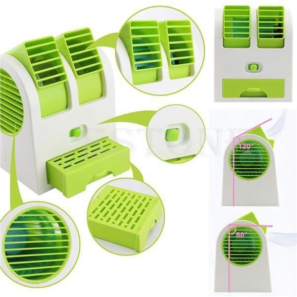 Portable Desktop Table Mini Electric USB Fan Air Con Condition Cooler (Category: Portable Music Players) located in Manila. Submitted by kiconline (Listing ID 238847190, Image 3). Description: FEATURES: - Mini Fragrance Air conditioner Cooling Fan is made of durable hard plastic material, and powered by 3 AA batteries and USB cable to provide strong wind with low power consumption With desktop design and easy to use, it is a wonderful mini air-co