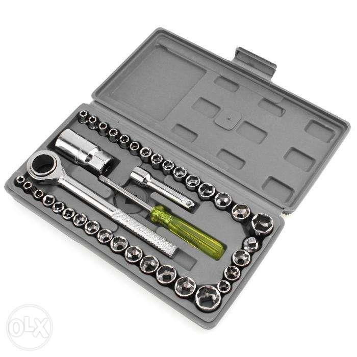 Aiwa Combination Adjustable Socket Wrench Ratchet Screwdriver Hawrdware Tool Set (Category: Construction Tools & Equipment) located in Manila. Submitted by kiconline (Listing ID 238847512, Image 3). Description: FEATURES: Sockets and Wrenches are able to grip metric fasteners, reducing slippage. 1pc 3/8" Reversible Ratchet Handle 14pcs 1/4" Dr. Metric Sockets: 4, 4.5, 5, 5.5, 6, 6.5, 7, 7.5, 8, 9, 10,11,12,13 mm 14pcs 1/4" Dr. SAE Sockets: 5/32, 
