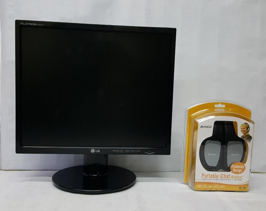 LG Flatron L1954TP 19-inch LCD Monitor with A4TECH HS-105 Stereo Headset, Audio, Headphones 