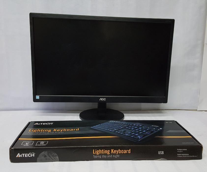AOC E2270SWHN 21.5-inch LED Monitor with A4TECH KD-126 LED Keyboard ...