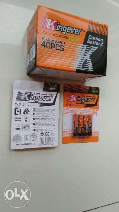 Kingever BAttery AA and AAA (Category: Chargers) located in Manila. Submitted by magicgerry (Listing ID 238905705, Image 3). Description: Kingever Battery (P200/40pcs) > Available in AA & AAA > Min. order is per box. One box is 40pcs. > P5 each.