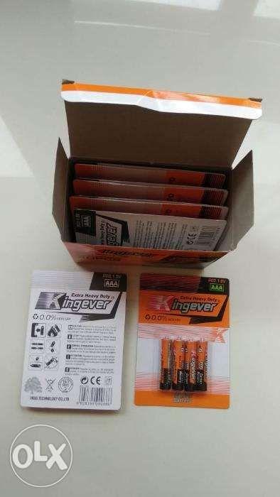 Kingever BAttery AA and AAA (Category: Chargers) located in Manila. Submitted by magicgerry (Listing ID 238905705, Image 2). Description: Kingever Battery (P200/40pcs) > Available in AA & AAA > Min. order is per box. One box is 40pcs. > P5 each.
