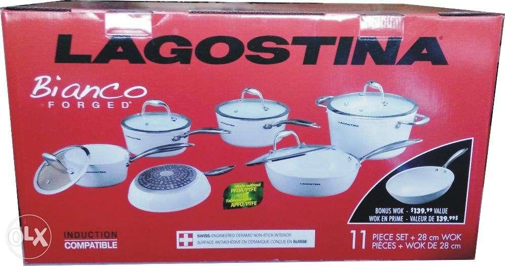 Lagostina Ceramic nonstick pan 12PC cookware set Wok induction FREE Shipping paypal, Furniture & Home Living, Kitchenware & Cookware & Accessories on Carousell