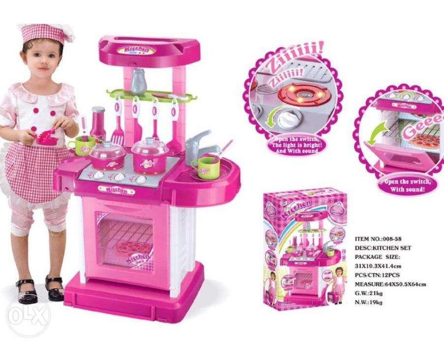 Kitchen Cooking Toy Play set (Category: Infant Playtime) located in Manila. Submitted by magicgerry (Listing ID 238912869, Image 2). Description: Best Quality Kitchen Cooking Toy Play set with Lights & Sounds(Pink) > Size (L x W x H) 42 x 25 x 65.5cm > Kitchen Play Set with Lights & Sounds > Play Set includes stoves, cabinet, utensils & more! > Lights & sounds when you turn on the power switch and open the oven door > Adult assembly required. Req