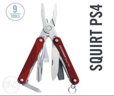 Leatherman Squirt PS4 9 in 1 Multi Tool Pocket Knife Red ZQ021F