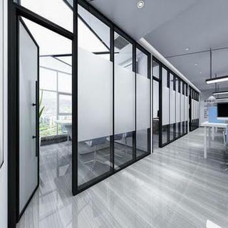 Glass partition for offices