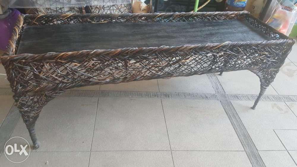 ABACA Coffee table (Category: Coffee Machines & Makers) located in San Juan City. Submitted by micaviel (Listing ID 238996197, Image 3). Description: Coffee Table made from thin branches of Abaca. it can also serve as a collection display table.(spoon, diecast, old coins) just place your collections on top and cover with a glass cover for viewing. with free 1 box of dried Pili nuts that you can spread on top as a design. bought from bicol 40x12x1