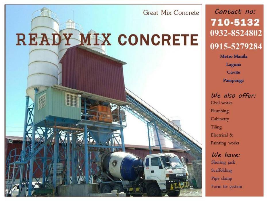 Ready Mix Concrete High Quality, Commercial & Industrial, Construction