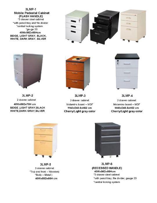 Steel Filing Mobile Pedestal Drawer Locker With Security Lock
