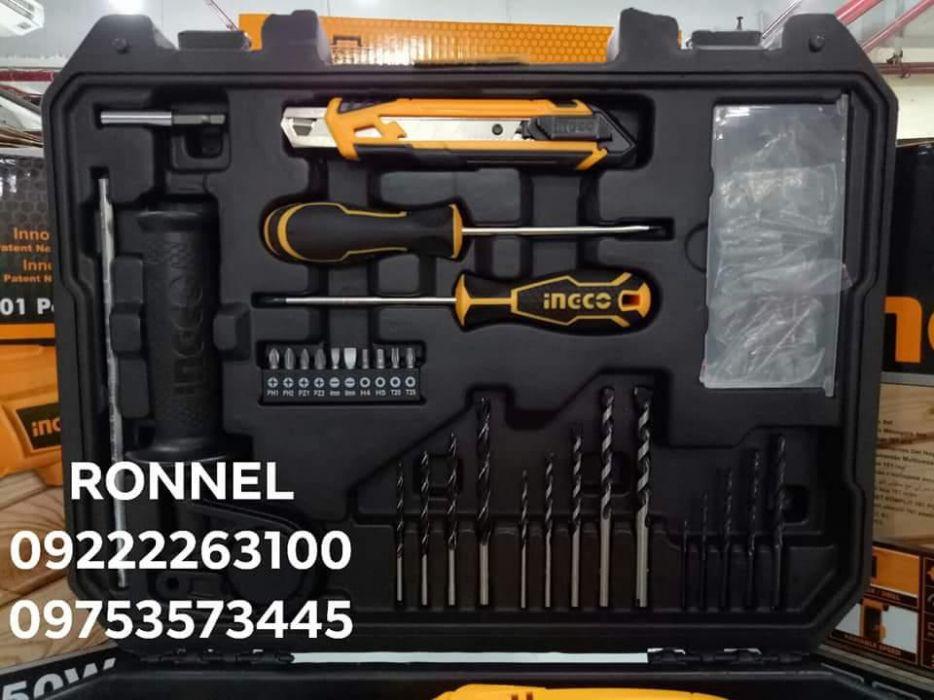 INGCO Impact Drill Tool Set HKTHP11021 (650W) (Category: Construction Tools & Equipment) located in Valenzuela. Submitted by ronnelpowertools (Listing ID 239114378, Image 2). Description: ( H5 ) Price - 3,475 DR INGCO Impact Drill Tool Set HKTHP11021 (650W) Description: • 101 Pcs Tools Set • 1 Pc 650W Impact Drill • 220-240V/50Hz, 13mm key chuck • 1 Pc 8Oz Claw Hammer • 1 Pc SL5.5x100 Screwdriver • 1 Pc PH1x100 Screwdriver • 1 Pc 6" Combination P