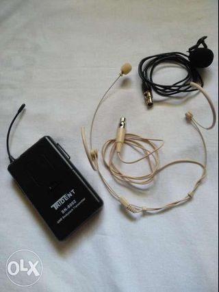lapel mic headworn headset receiver trident