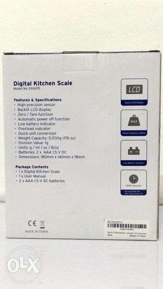 Etekcity EK6212-S Digital Kitchen Scale