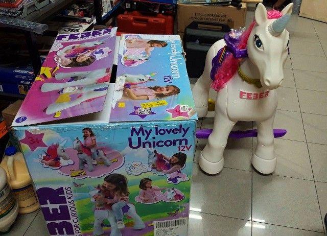 feber my lovely unicorn 12v ride on ages 3 years 
