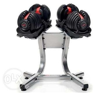 Bowflex adjustable dumbbells with stand