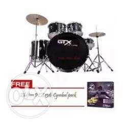 GTX Drum Set black With Zildjian PLZ1316 cymbal pack