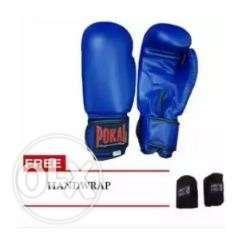 Pokal Boxing Gloves 12oz Blue with FREE HANDWRAP