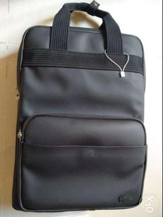 Lacoste Backpack Handbag Black PVC Polyester Material
