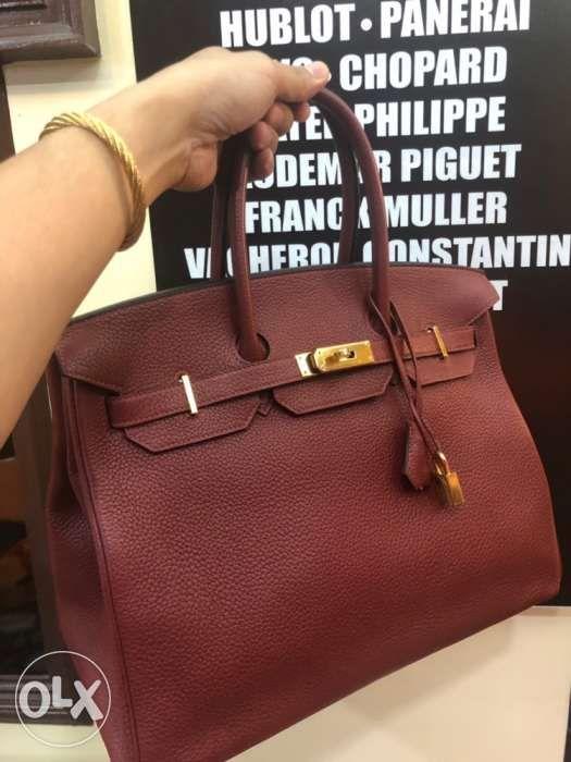 Maroon discount birkin bag