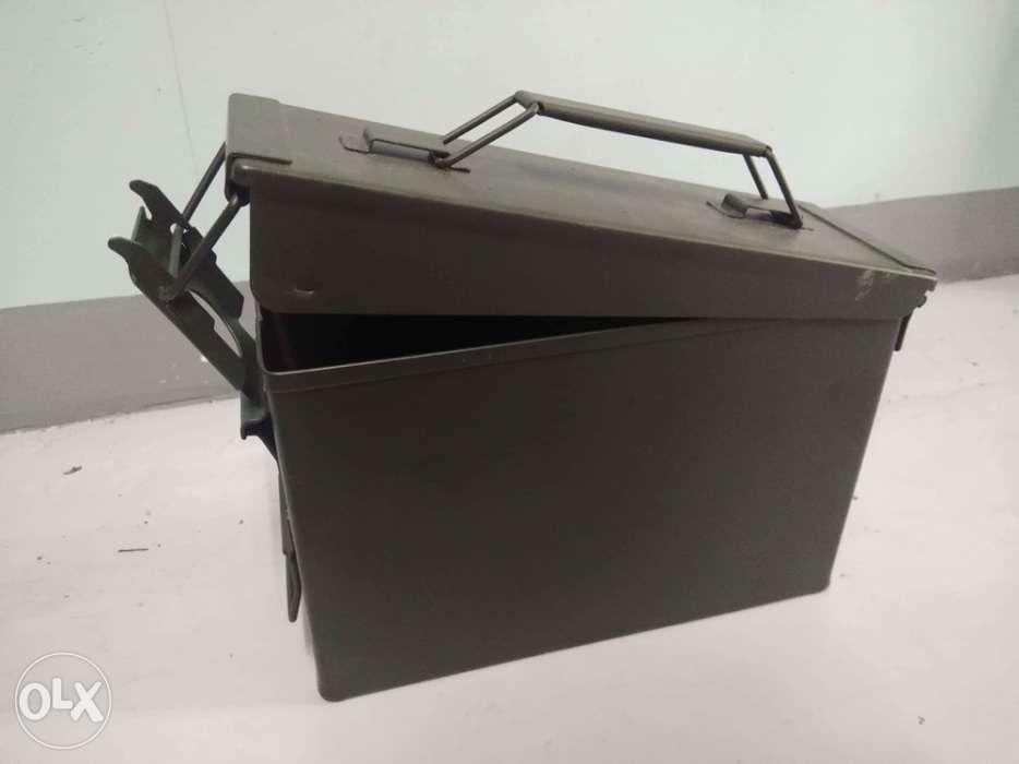 Ammo Metal box (Category: Storage Boxes & Baskets) located in Manila. Submitted by joeyroque09 (Listing ID 239257370, Image 2). Description: Heritage Security Products 50/30 Caliber Metal Ammo Cans 2 pack Color and design as shown in the photos. 30 Caliber Can: 7" x 3.75" x 10.88" 50 Caliber Can: 7.5" x 6.13" x 11.88" All Steel Construction Gasket-Sealed Lid with Heavy Duty Latch Dry Storage Stackable Design P2749.