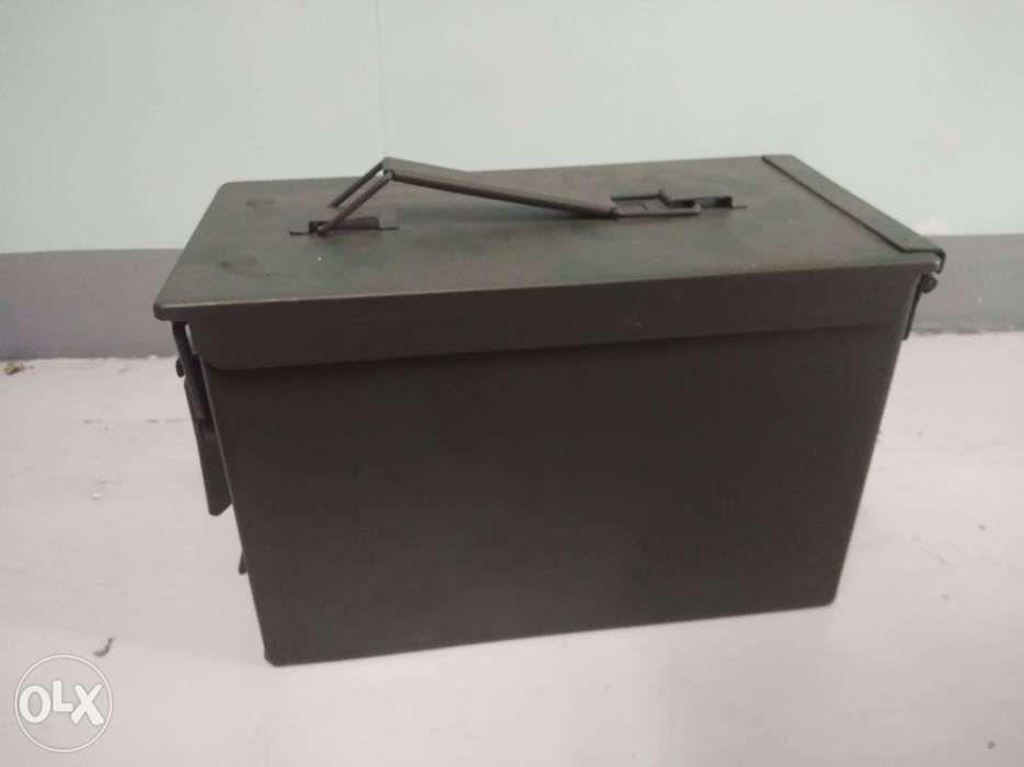 Ammo Metal box (Category: Storage Boxes & Baskets) located in Manila. Submitted by joeyroque09 (Listing ID 239257370, Image 3). Description: Heritage Security Products 50/30 Caliber Metal Ammo Cans 2 pack Color and design as shown in the photos. 30 Caliber Can: 7" x 3.75" x 10.88" 50 Caliber Can: 7.5" x 6.13" x 11.88" All Steel Construction Gasket-Sealed Lid with Heavy Duty Latch Dry Storage Stackable Design P2749.