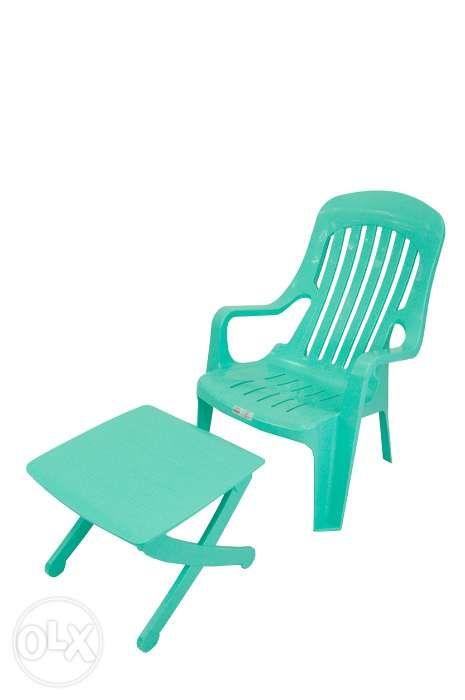 LO01G O03G EZ RELAX Cofta Monobloc Relax Chair with Footrest Plastic Chair