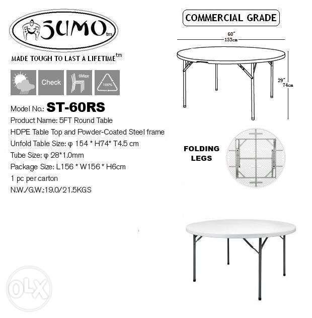 Round Solid Top Folding Banquet Table Restaurant Dining Table St60rs Home Furniture Furniture Fixtures Tables Chairs On Carousell